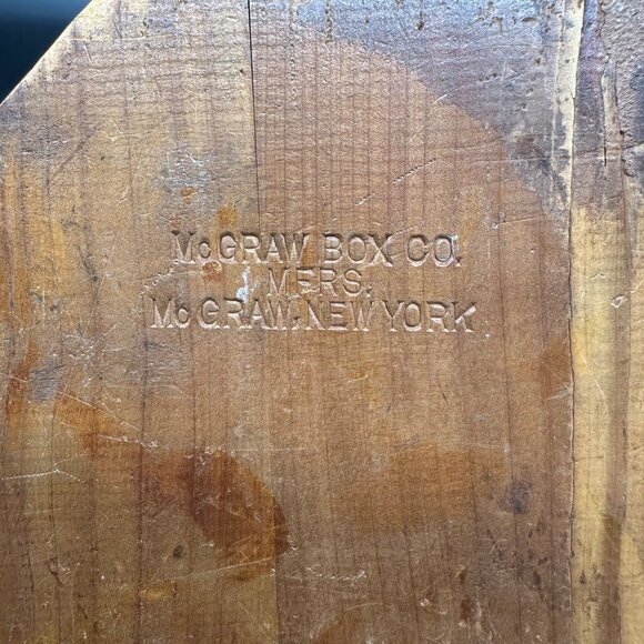 Vintage Wooden Jewelry Box Mirror Blue Lining McGraw Box Co USA Retro Cedar READ - Picture 7 of 15